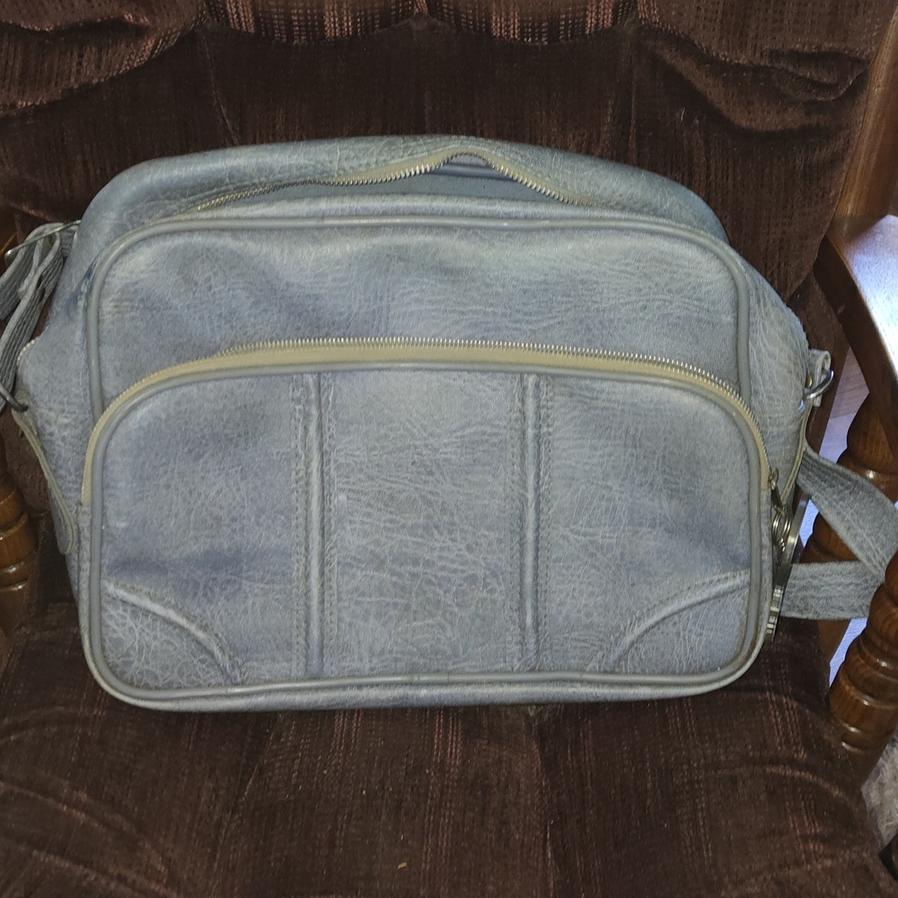 Men's Blue Leather Bag